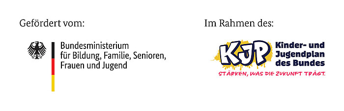 Förderlogo BMBFSFJ und Wort-Bild-Marke KJP Förderlogo BMBFSFJ und Wort-Bild-Marke KJP